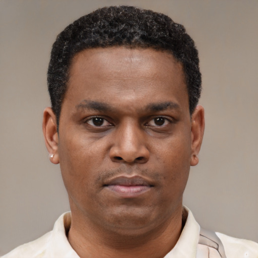 Neutral latino young-adult male with short  brown hair and brown eyes