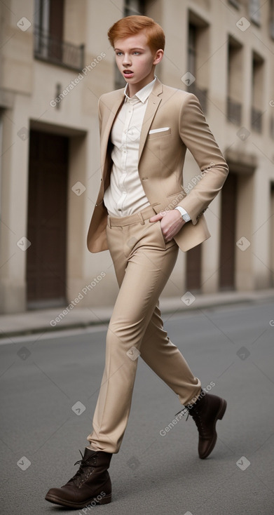 French teenager boy with  ginger hair