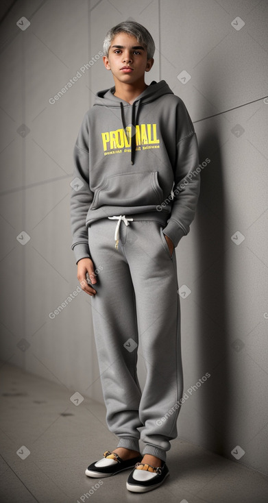 Brazilian teenager boy with  gray hair