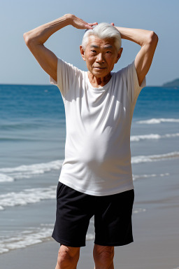 Japanese elderly male with  white hair