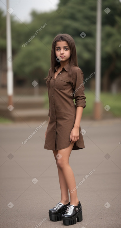 Yemeni teenager girl with  brown hair