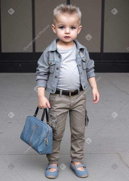 Albanian infant boy with  gray hair