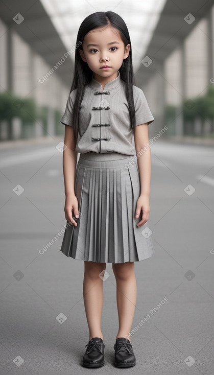 Chinese child female with  gray hair