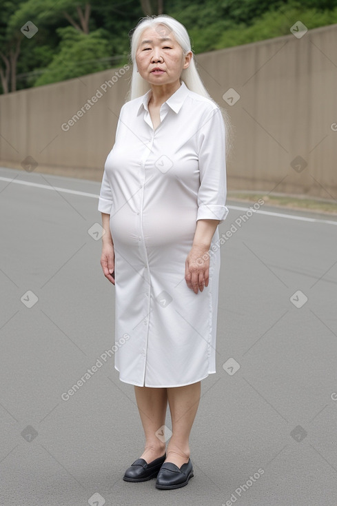 Japanese elderly female with  white hair