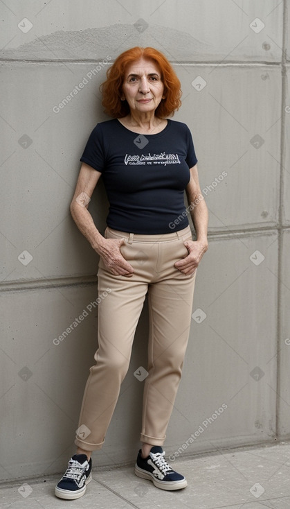 Lebanese elderly female with  ginger hair