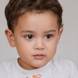 Neutral white child female with short  brown hair and brown eyes