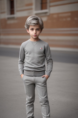 Italian child boy with  gray hair