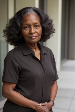 Elderly female with  black hair