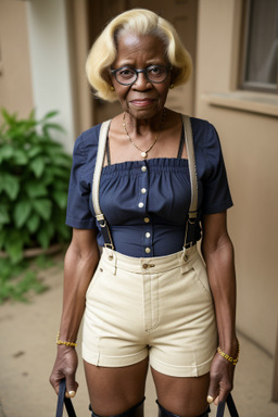 Togolese elderly female with  blonde hair