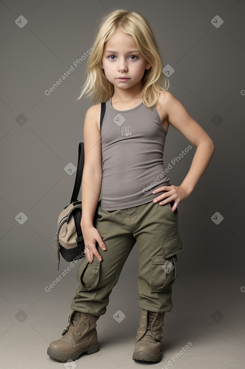 Argentine child female with  blonde hair