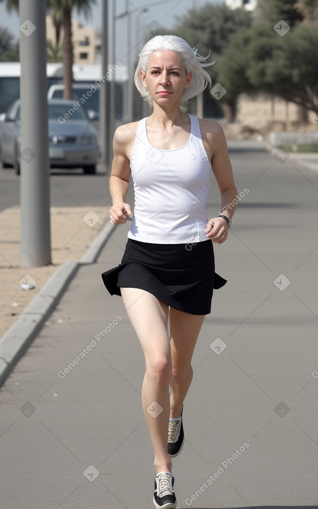 Israeli adult female with  white hair