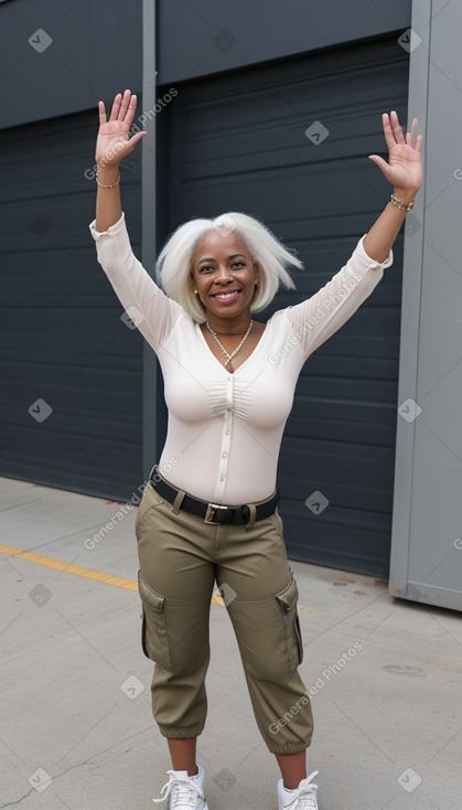 African american adult female with  white hair