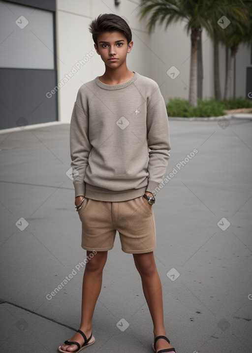 Teenager male with  gray hair