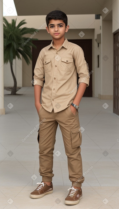 Qatari teenager boy with  brown hair