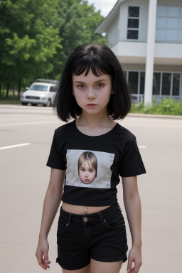 Russian child girl with  black hair