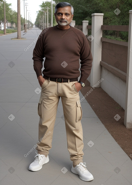 Indian middle-aged male with  brown hair