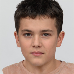 Neutral white child male with short  brown hair and brown eyes