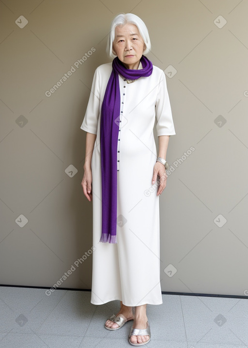 Japanese elderly female with  white hair