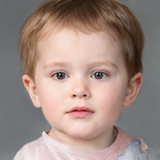 Neutral white child male with short  brown hair and blue eyes