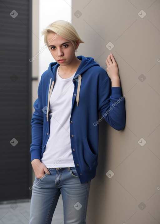 Tunisian adult non-binary with  blonde hair