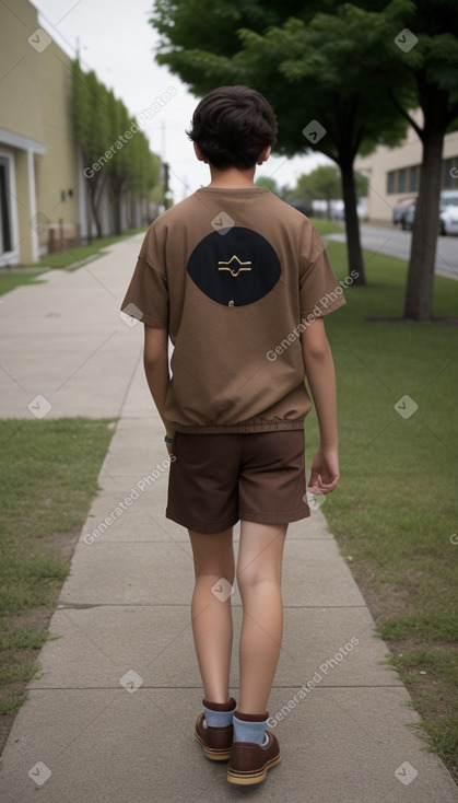 Mexican teenager non-binary with  brown hair