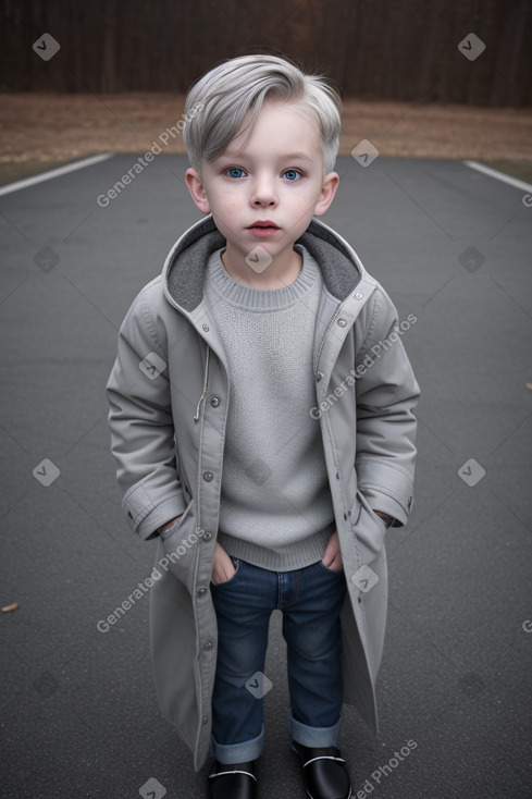 Child boy with  gray hair