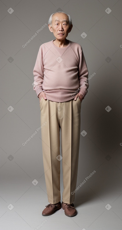 Japanese elderly male with  brown hair