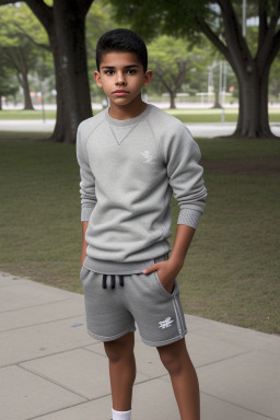 Honduran teenager boy with  gray hair