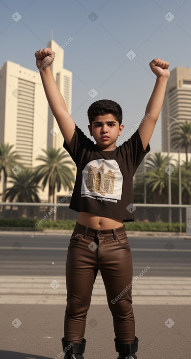 Bahraini teenager boy with  brown hair