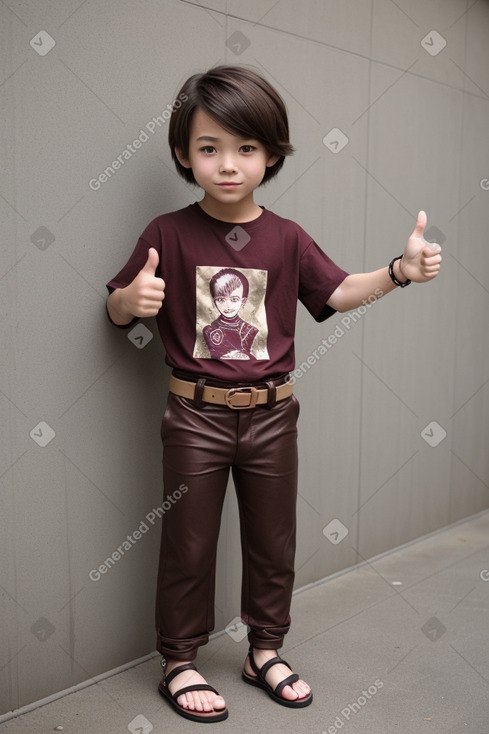 Japanese child boy with  brown hair