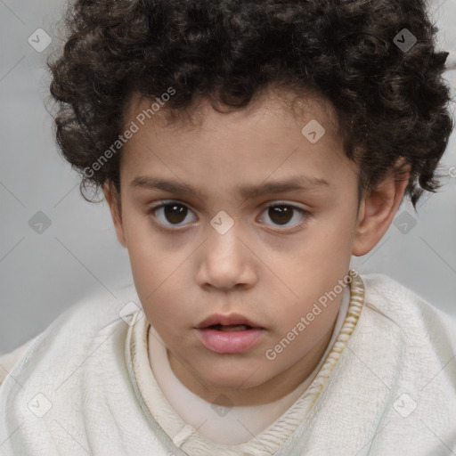 Neutral white child male with short  brown hair and brown eyes