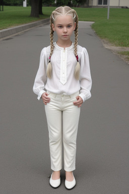 Caucasian child female with  white hair