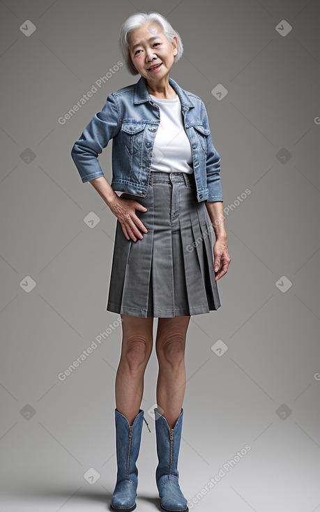 Korean elderly female with  gray hair