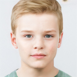 Neutral white child male with short  brown hair and grey eyes