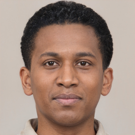Neutral latino young-adult male with short  brown hair and brown eyes