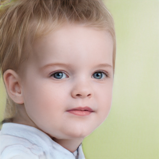 Neutral white child female with short  brown hair and brown eyes