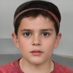 Neutral white child male with short  brown hair and brown eyes