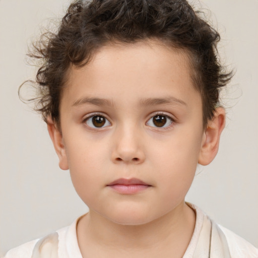 Neutral white child male with short  brown hair and brown eyes