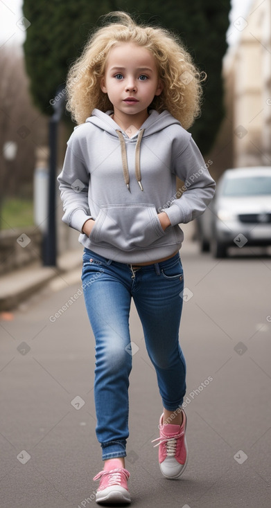 French child girl with  blonde hair