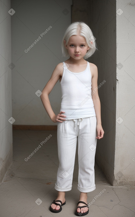 Slovak child girl with  white hair