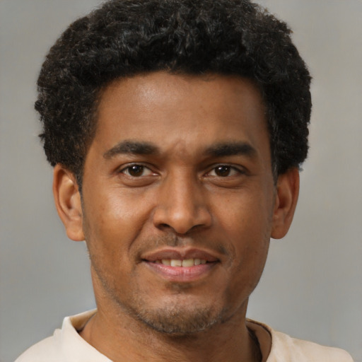 Neutral latino young-adult male with short  brown hair and brown eyes