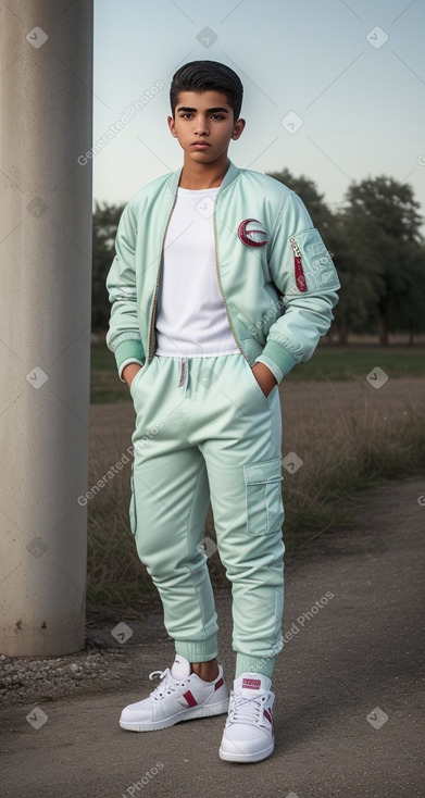 Qatari teenager boy with  white hair