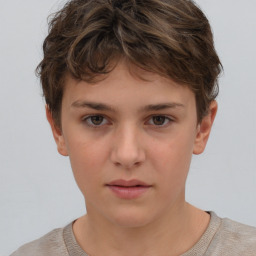 Neutral white child male with short  brown hair and brown eyes