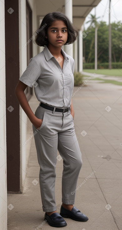 Panamanian teenager girl with  gray hair