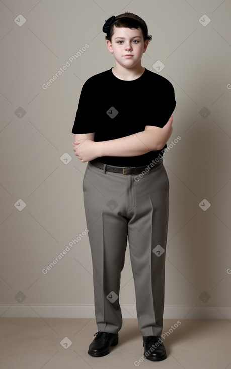 Caucasian teenager boy with  black hair