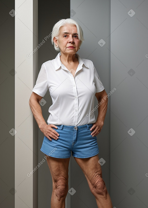 Colombian elderly female with  white hair