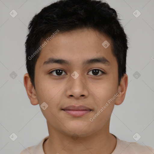 Neutral asian young-adult male with short  brown hair and brown eyes
