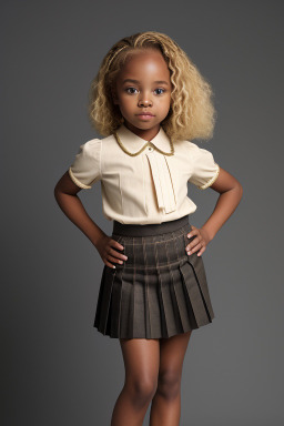 African american child female with  blonde hair