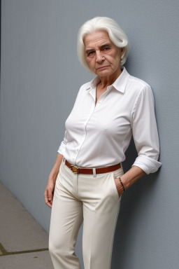 Austrian elderly female with  white hair