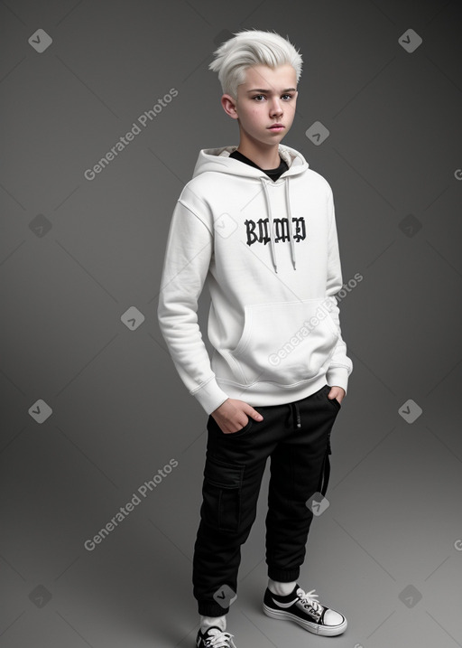 Belgian teenager boy with  white hair